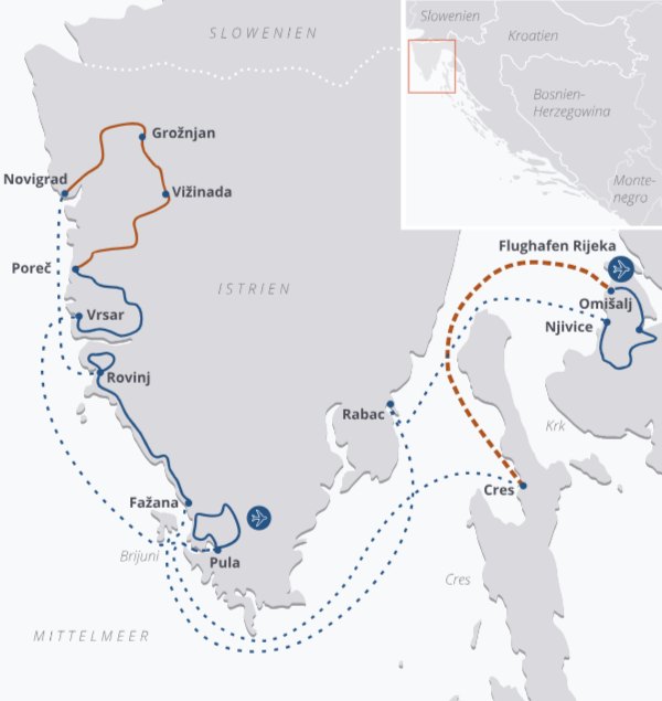 Route Istrien Ebike