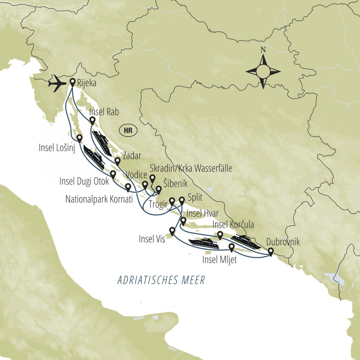 route rijeka dubrovnik rijeka