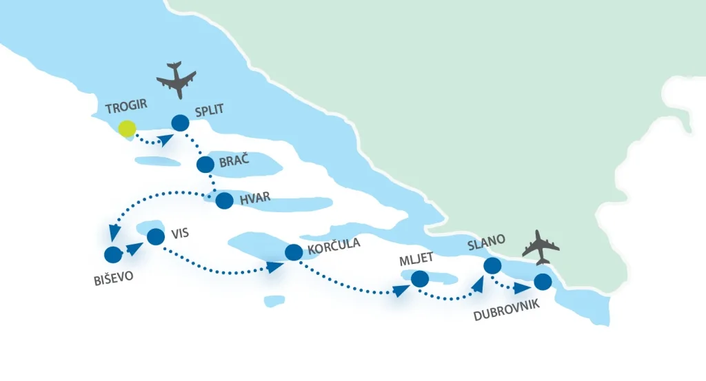 route trogir-dubrovnik